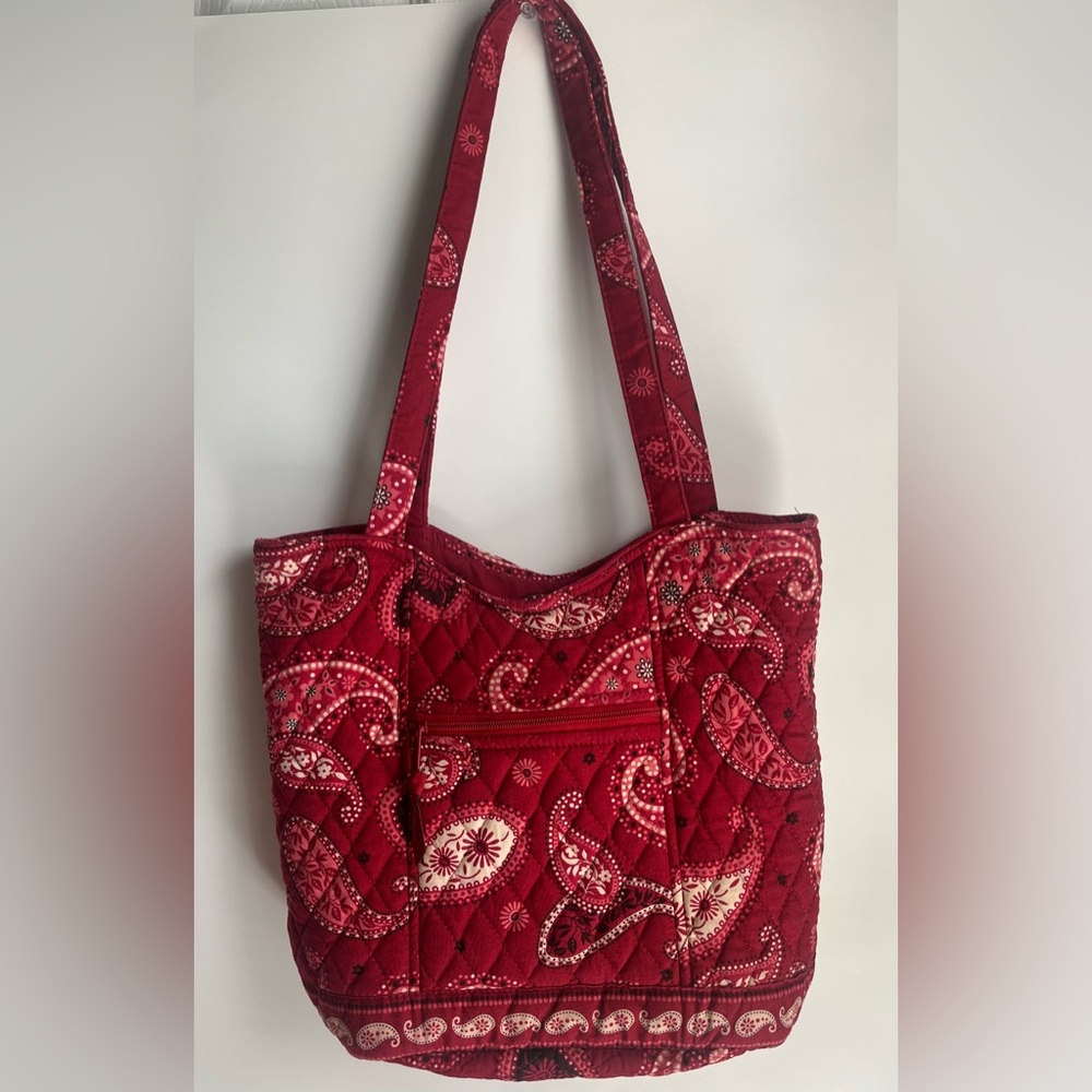 Intricate Red Vera Bradley Quilted Tote Bag